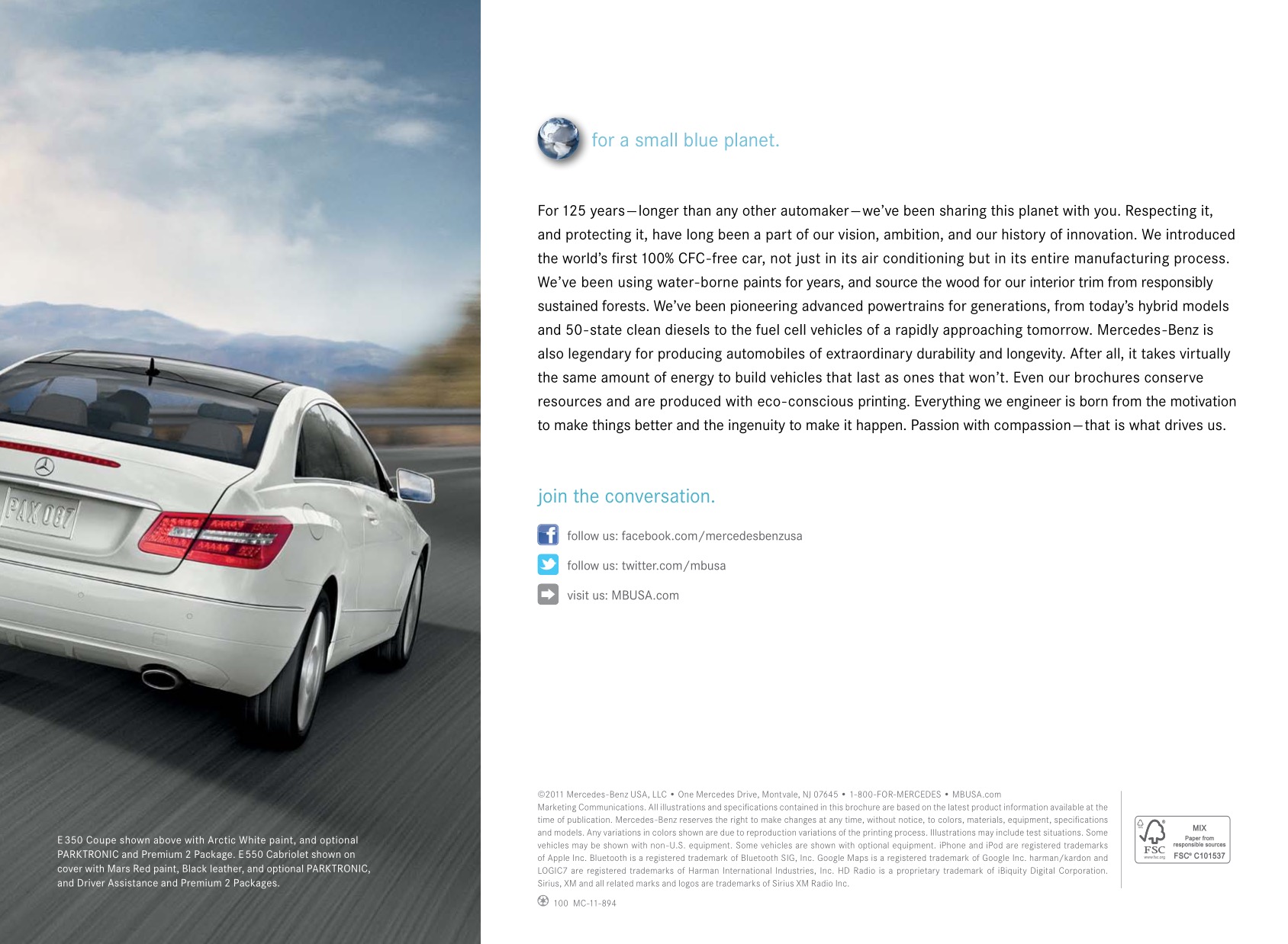 2012 Mercedes-Benz E-Class Coupe Convertible Brochure Page 3
